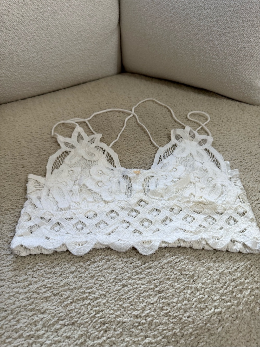 White Floral Lace Camisole Bralette - Women's Lace Tank
